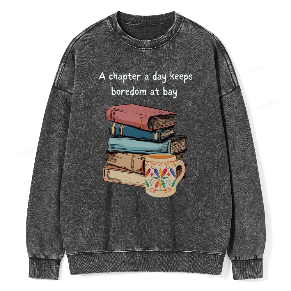 Pagewings Reading Fluffy Flock Unisex Washed Sweatshirt