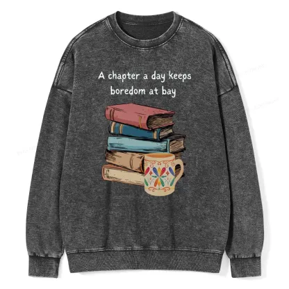 Pagewings Reading Fluffy Flock Unisex Washed Sweatshirt