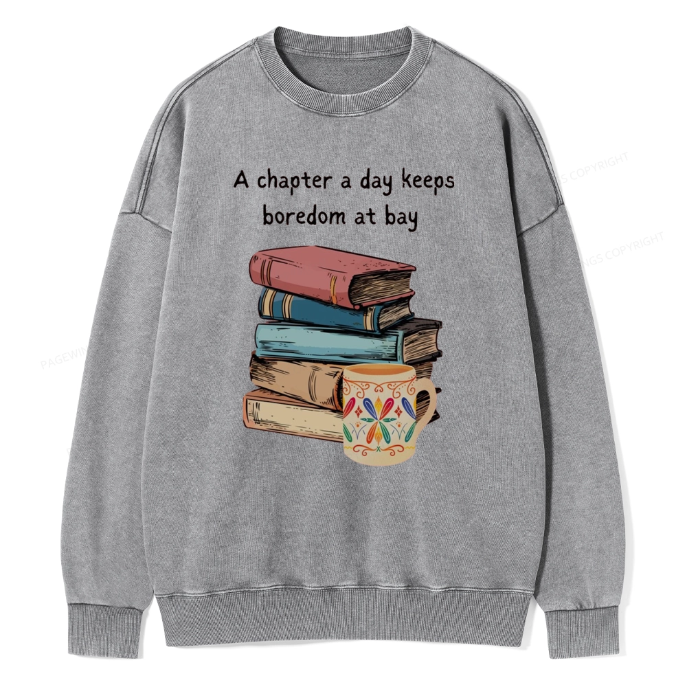 Pagewings Reading Fluffy Flock Unisex Washed Sweatshirt