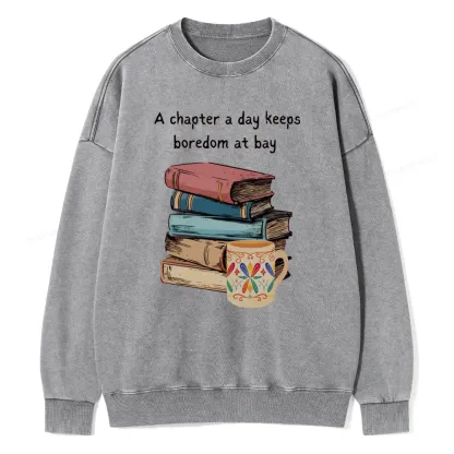 Pagewings Reading Fluffy Flock Unisex Washed Sweatshirt