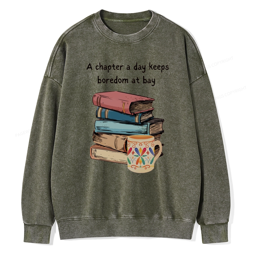 Pagewings Reading Fluffy Flock Unisex Washed Sweatshirt