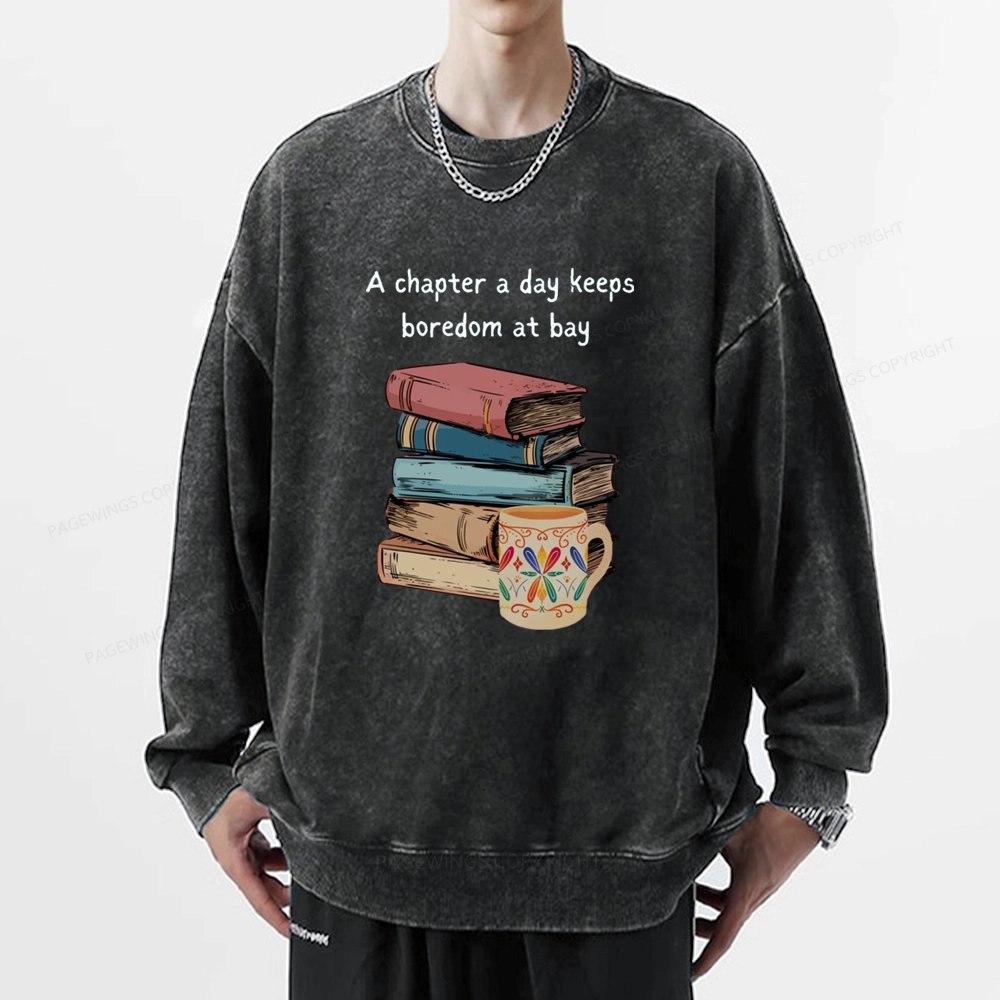Pagewings Reading Fluffy Flock Unisex Washed Sweatshirt
