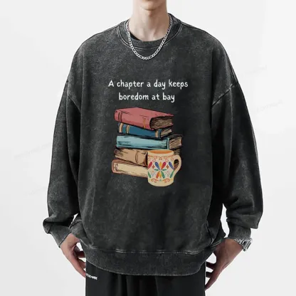 Pagewings Reading Fluffy Flock Unisex Washed Sweatshirt