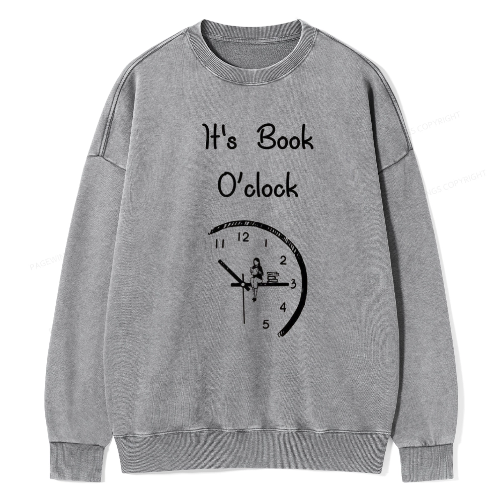 Pagewings Book Brainy Buddy Unisex Washed Sweatshirt