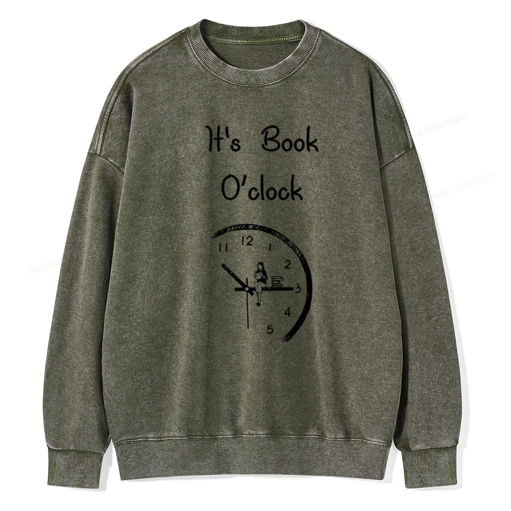 Pagewings Book Brainy Buddy Unisex Washed Sweatshirt