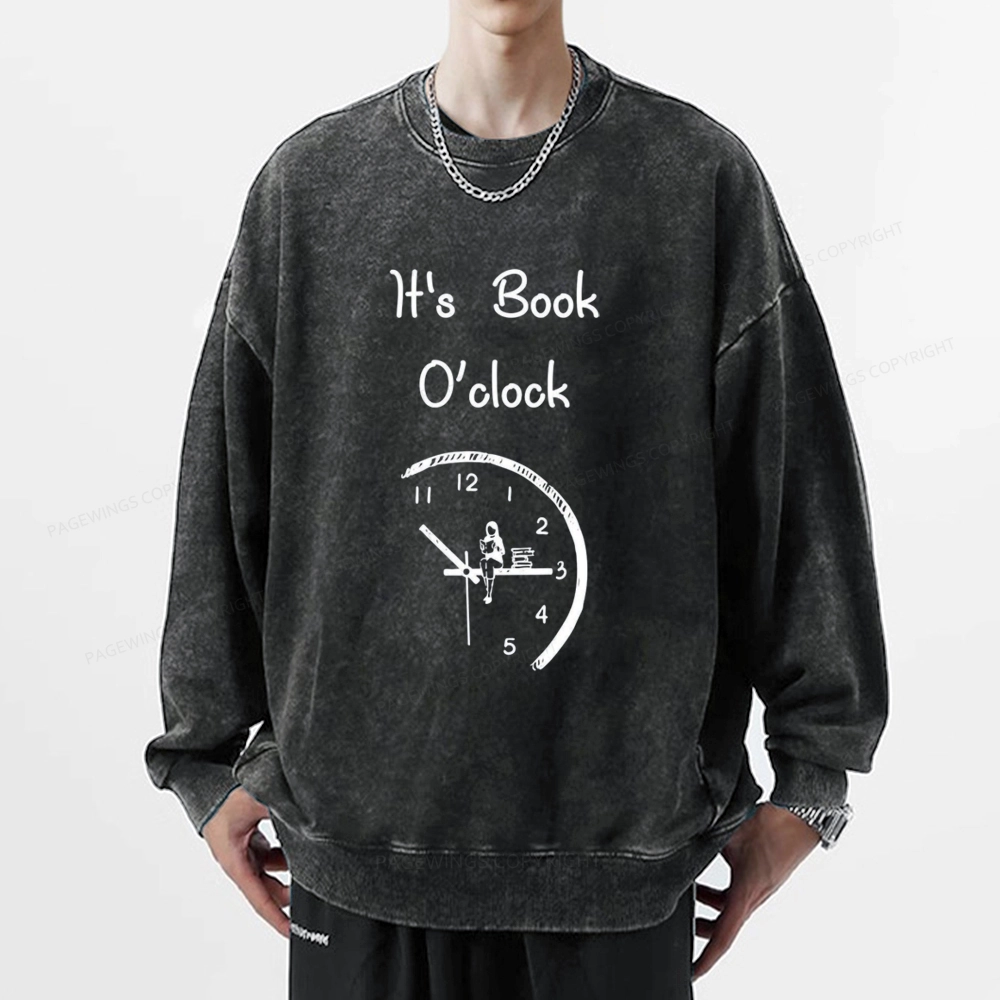 Pagewings Book Brainy Buddy Unisex Washed Sweatshirt