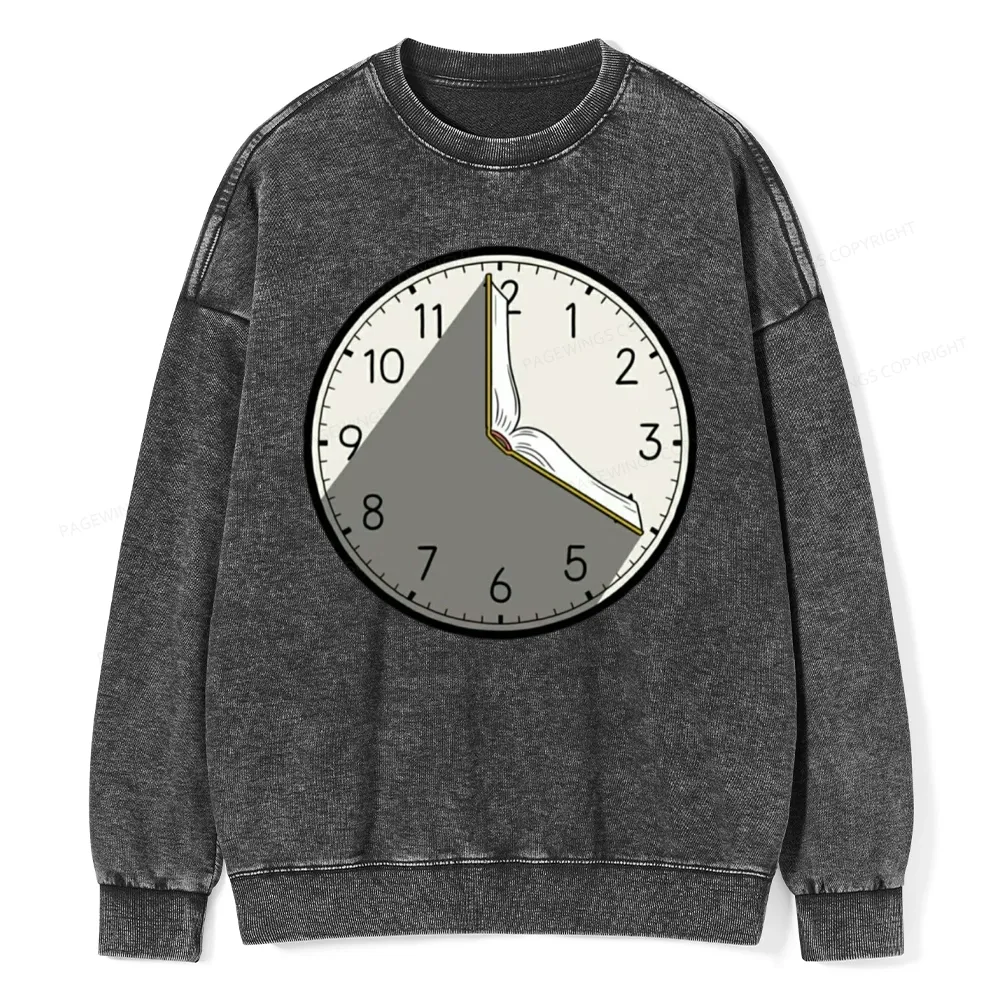Pagewings Book Clock Unisex Washed Sweatshirt