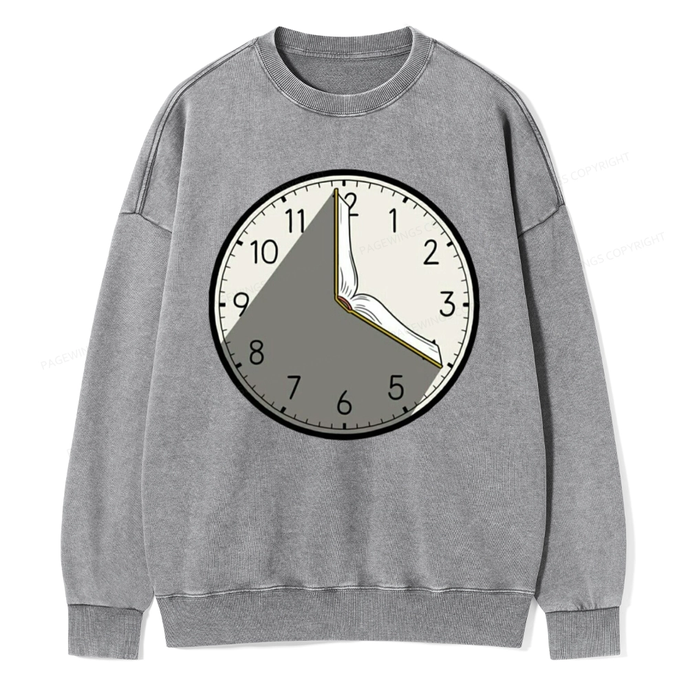 Pagewings Book Clock Unisex Washed Sweatshirt