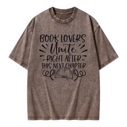 Pagewings Book Lovers Unite Unisex Washed T-shirt