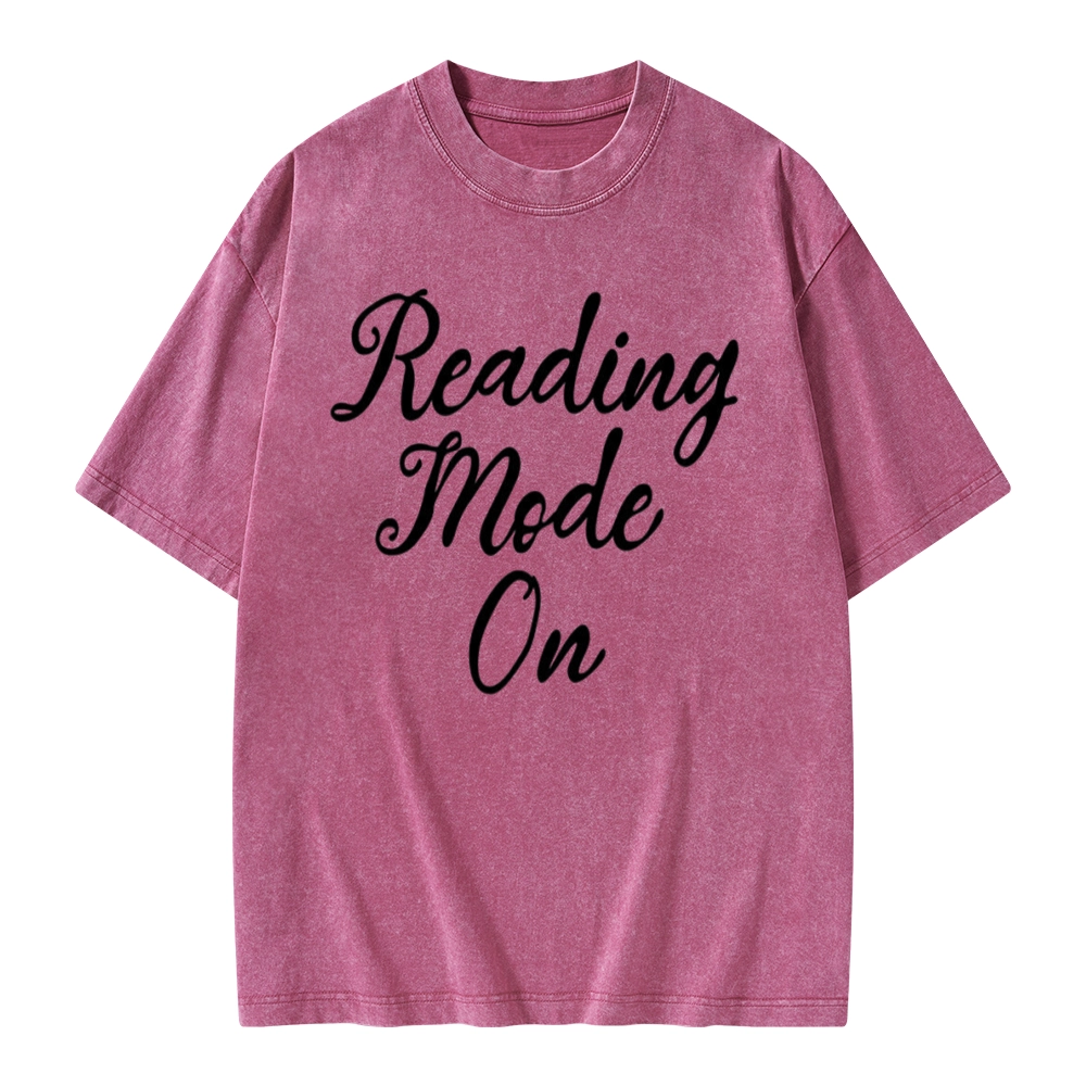 Pagewings Book Reading Mode On Unisex Washed T-shirt