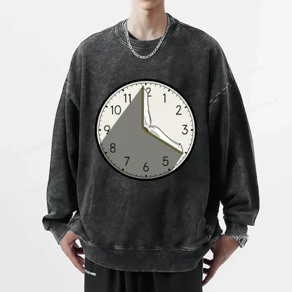 Pagewings Book Clock Unisex Washed Sweatshirt