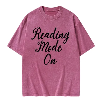Pagewings Book Reading Mode On Unisex Washed T-shirt