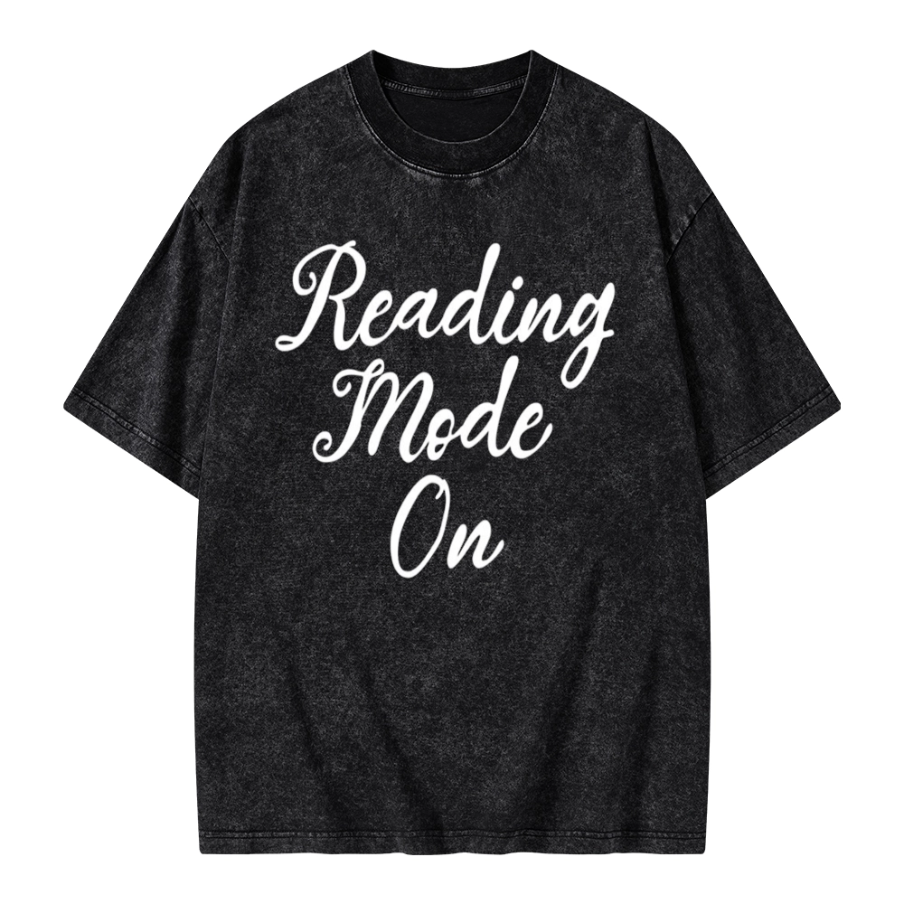 Pagewings Book Reading Mode On Unisex Washed T-shirt