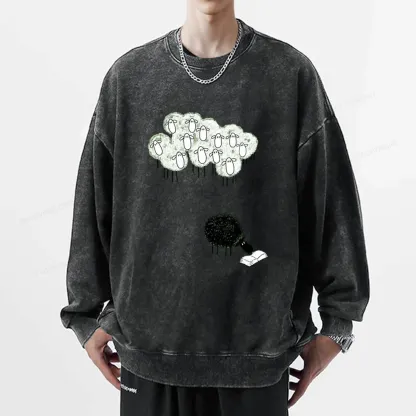 Pagewings Reading Fluffy Flock Unisex Washed Sweatshirt