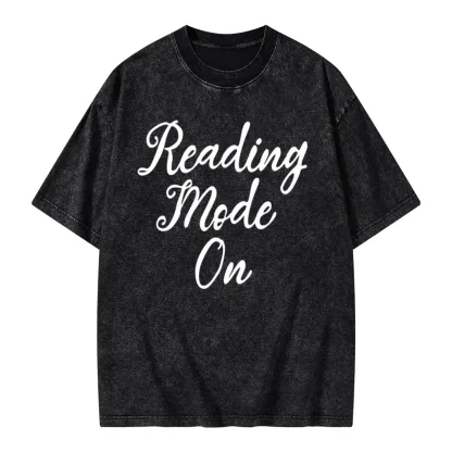 Pagewings Book Reading Mode On Unisex Washed T-shirt