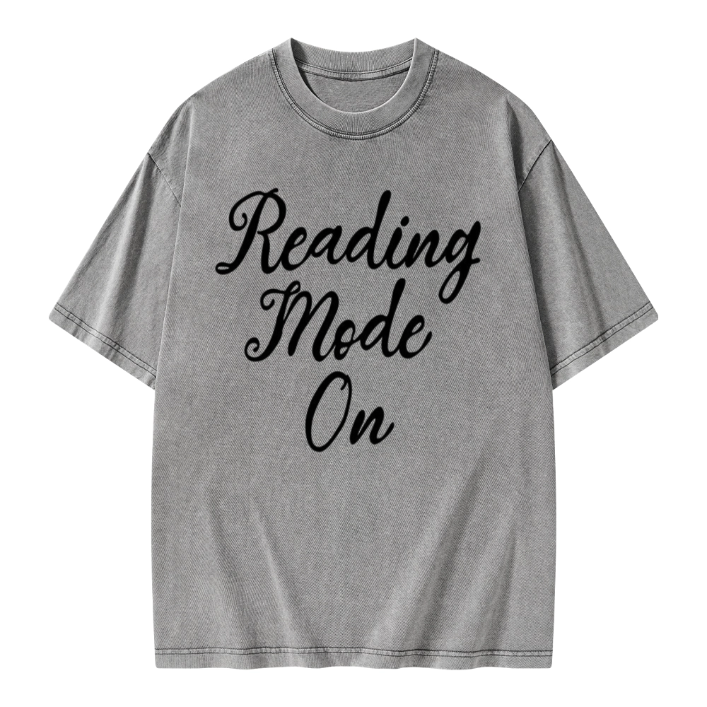 Pagewings Book Reading Mode On Unisex Washed T-shirt
