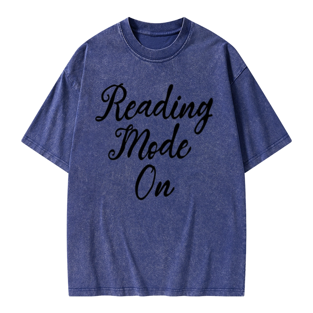 Pagewings Book Reading Mode On Unisex Washed T-shirt