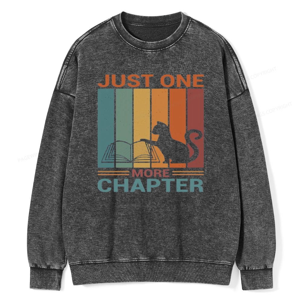 Pagewings Just One More Chapter Book Unisex Washed Sweatshirt