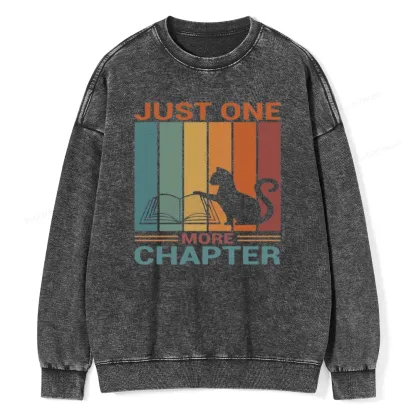 Pagewings Just One More Chapter Book Unisex Washed Sweatshirt