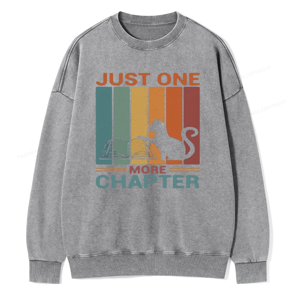 Pagewings Just One More Chapter Book Unisex Washed Sweatshirt