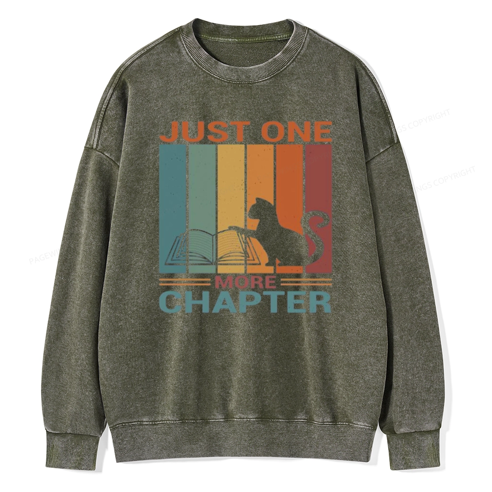 Pagewings Just One More Chapter Book Unisex Washed Sweatshirt