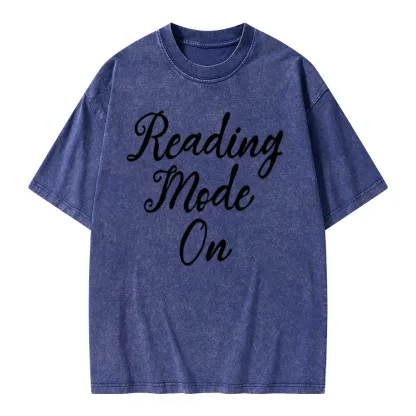 Pagewings Book Reading Mode On Unisex Washed T-shirt