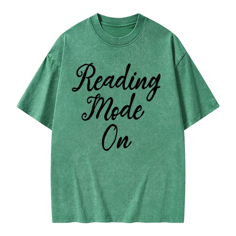 Pagewings Book Reading Mode On Unisex Washed T-shirt