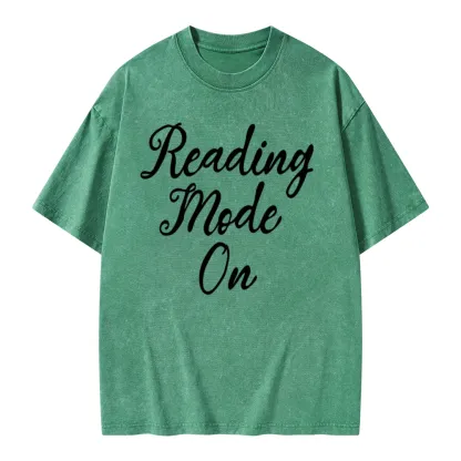 Pagewings Book Reading Mode On Unisex Washed T-shirt