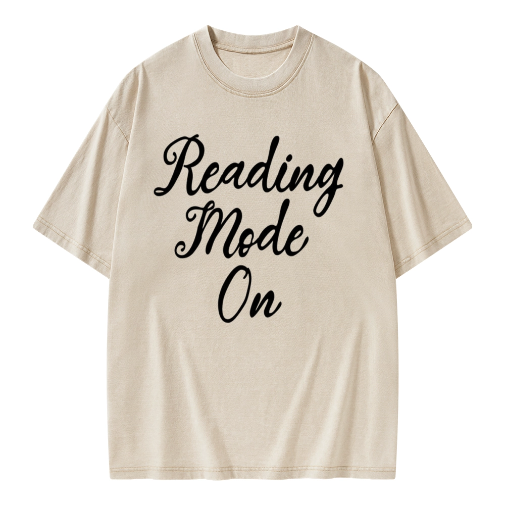 Pagewings Book Reading Mode On Unisex Washed T-shirt