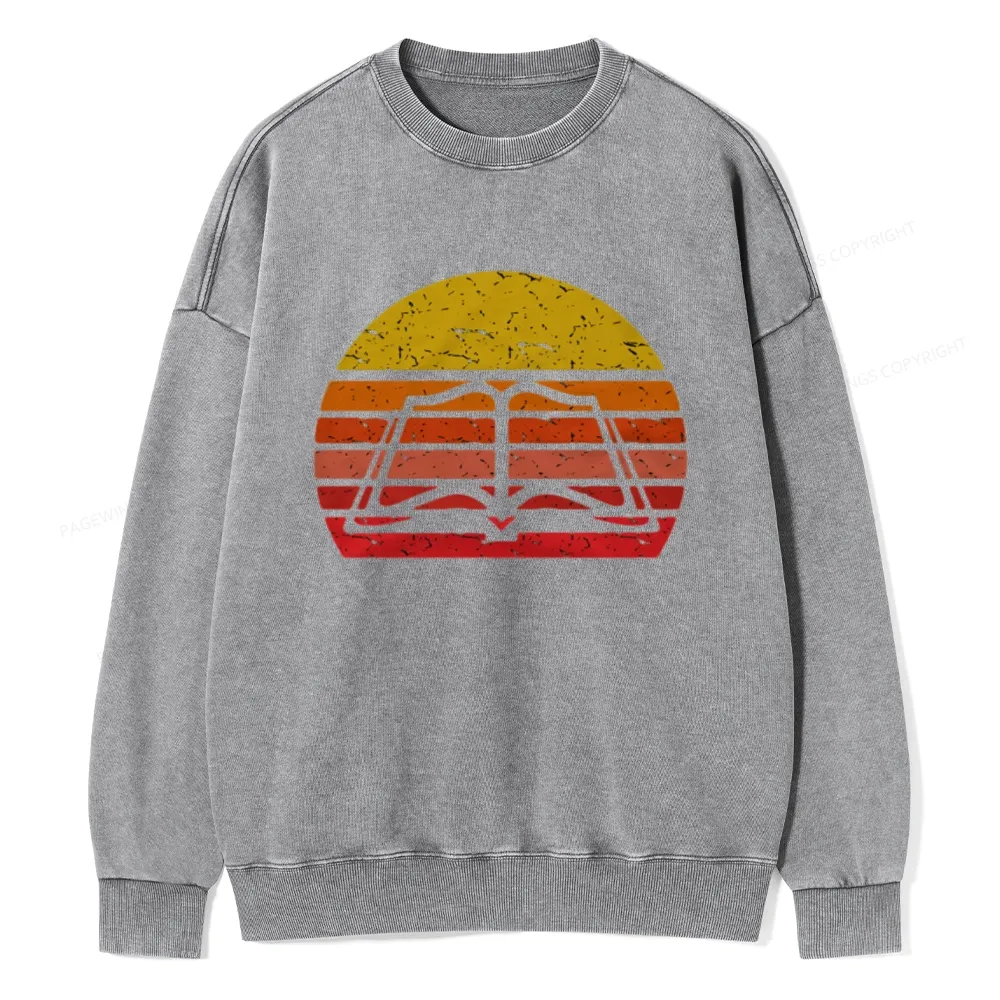 Pagewings Vintage Book Reading Lover Unisex Washed Sweatshirt