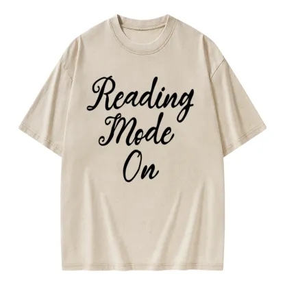 Pagewings Book Reading Mode On Unisex Washed T-shirt