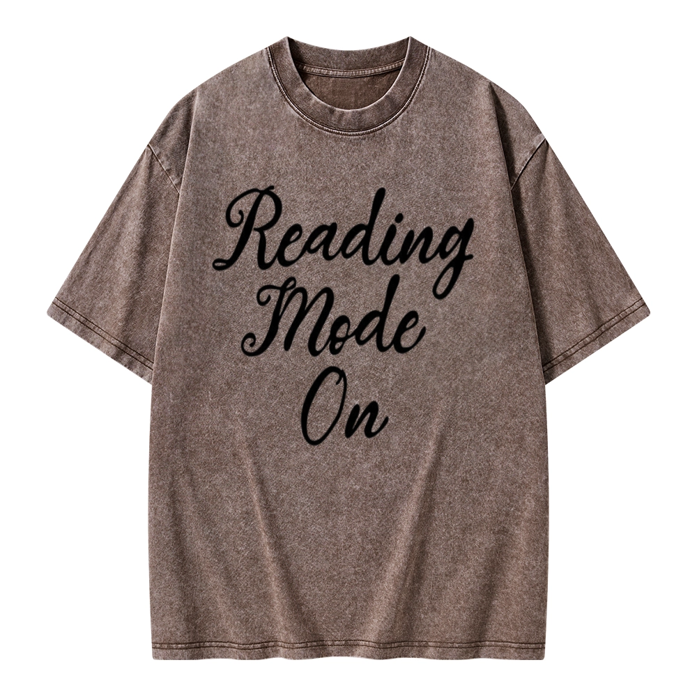 Pagewings Book Reading Mode On Unisex Washed T-shirt