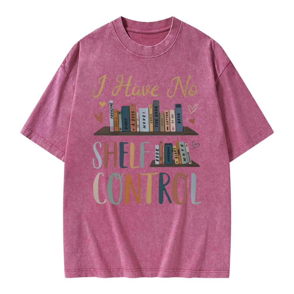 Pagewings I Have No Shelf Control Unisex Washed T-shirt