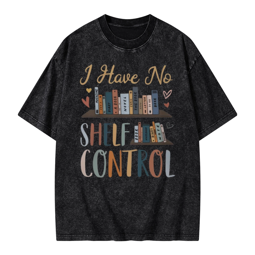 Pagewings I Have No Shelf Control Unisex Washed T-shirt