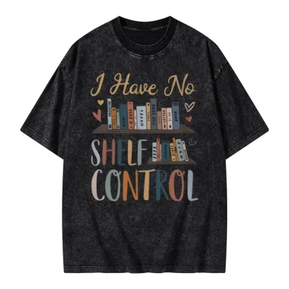 Pagewings I Have No Shelf Control Unisex Washed T-shirt