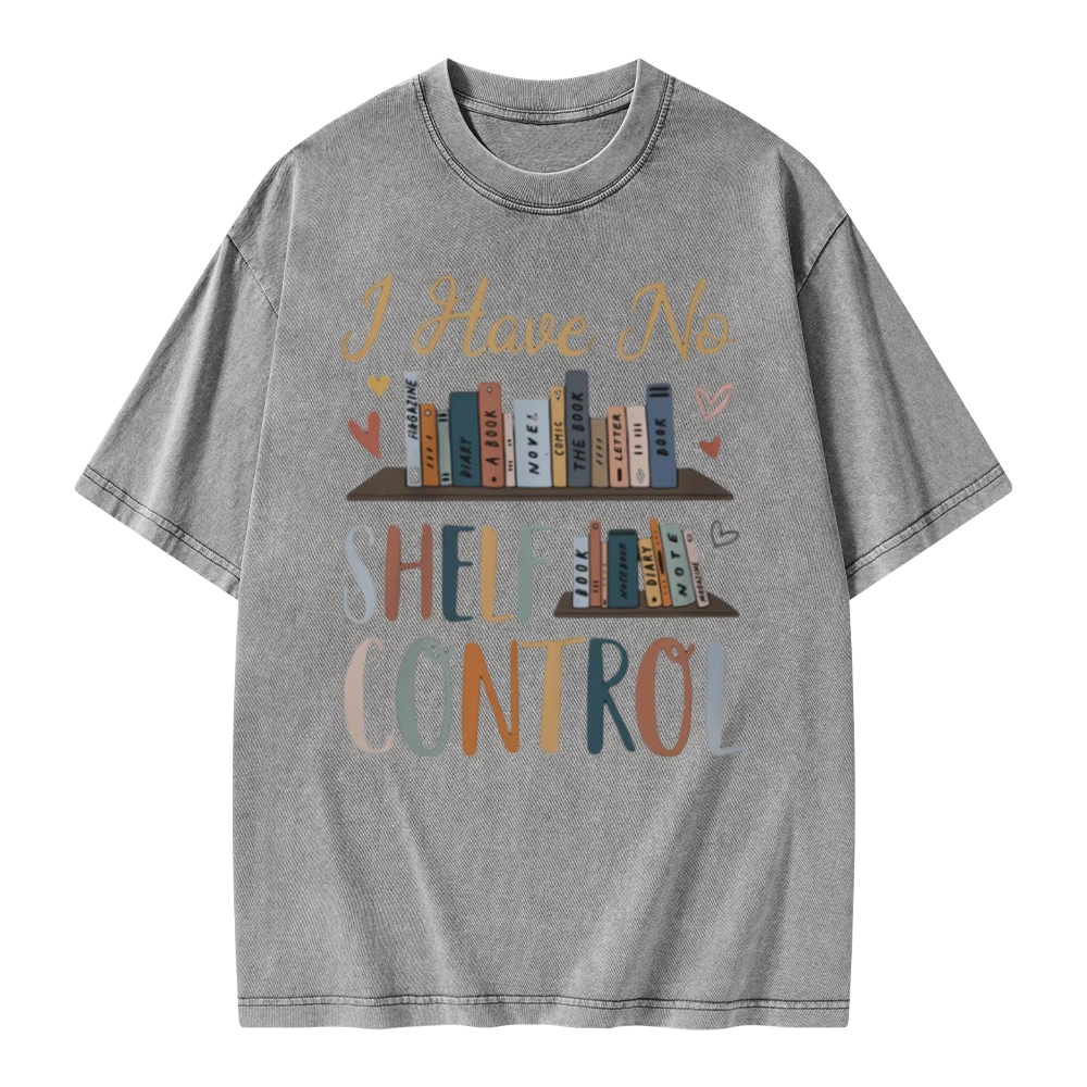 Pagewings I Have No Shelf Control Unisex Washed T-shirt