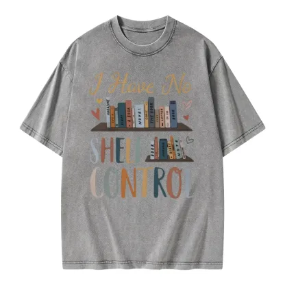 Pagewings I Have No Shelf Control Unisex Washed T-shirt