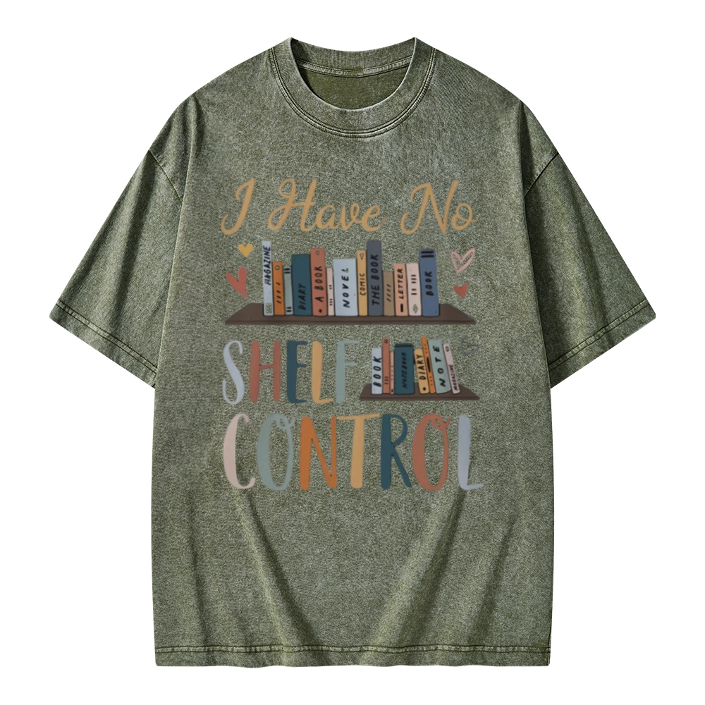 Pagewings I Have No Shelf Control Unisex Washed T-shirt