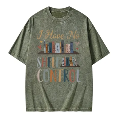 Pagewings I Have No Shelf Control Unisex Washed T-shirt