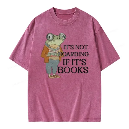 Pagewings It's Not Hoarding If It's Books Unisex Washed T-shirt
