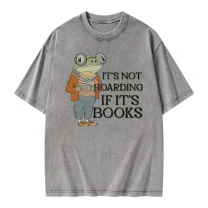 Pagewings It's Not Hoarding If It's Books Unisex Washed T-shirt