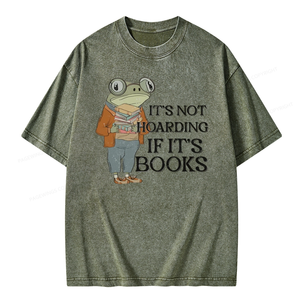Pagewings It's Not Hoarding If It's Books Unisex Washed T-shirt