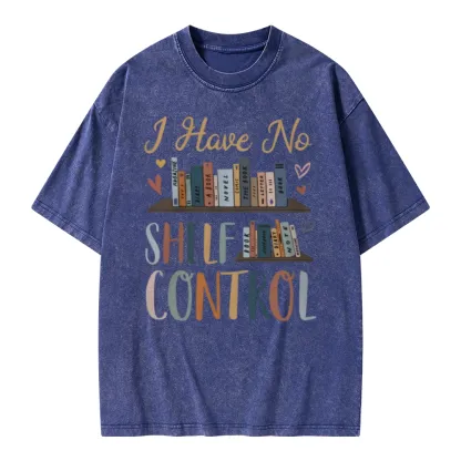 Pagewings I Have No Shelf Control Unisex Washed T-shirt