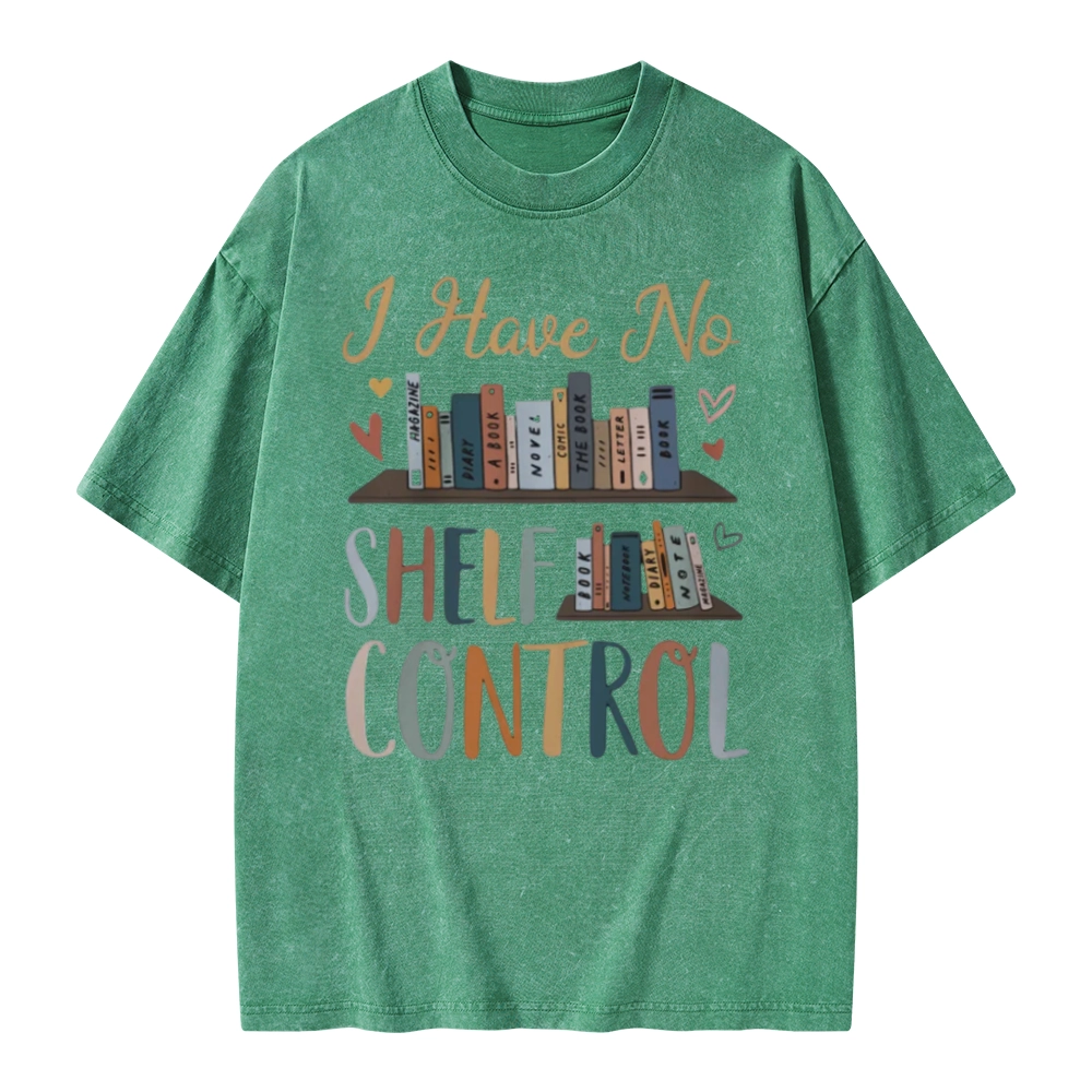Pagewings I Have No Shelf Control Unisex Washed T-shirt