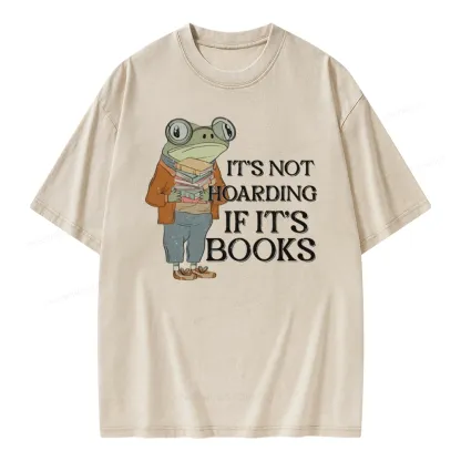 Pagewings It's Not Hoarding If It's Books Unisex Washed T-shirt
