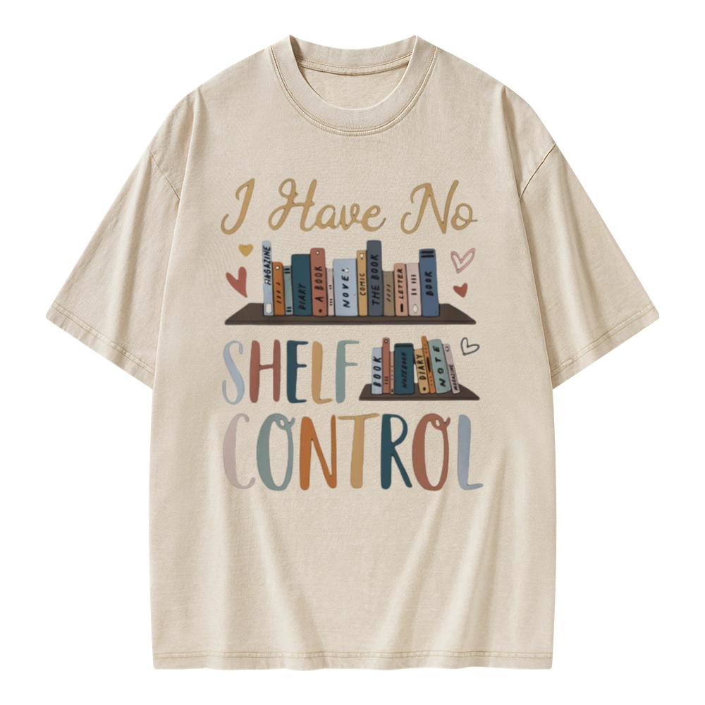 Pagewings I Have No Shelf Control Unisex Washed T-shirt