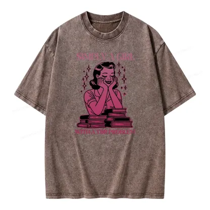 Pagewings Simply A Girl With A Tbr Problem Book Unisex Washed T-shirt