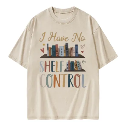 Pagewings I Have No Shelf Control Unisex Washed T-shirt