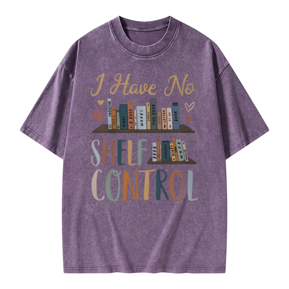 Pagewings I Have No Shelf Control Unisex Washed T-shirt