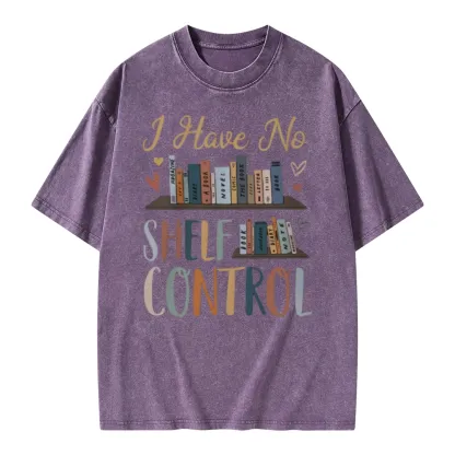 Pagewings I Have No Shelf Control Unisex Washed T-shirt